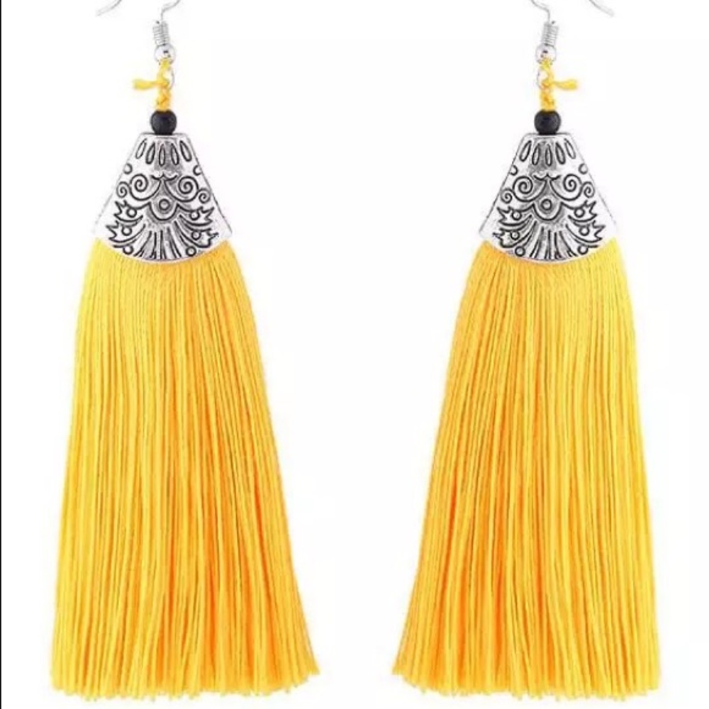 Bohemian fashion tassel earrings NEW YELLOW